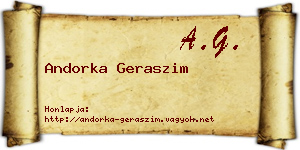 Andorka Geraszim névjegykártya